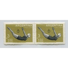 ARGENTINA 1959 GJ 1154b ESTAMPILLA MINT CON VARIEDAD MALLA ROTA EN EL PRIMER SELLO U$ 15